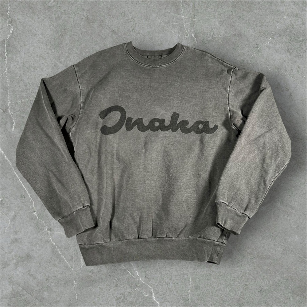 Inaka Power Sweatshirt Mens Medium Grey Gym Pump Cover Heavy Woven Athletic Darc